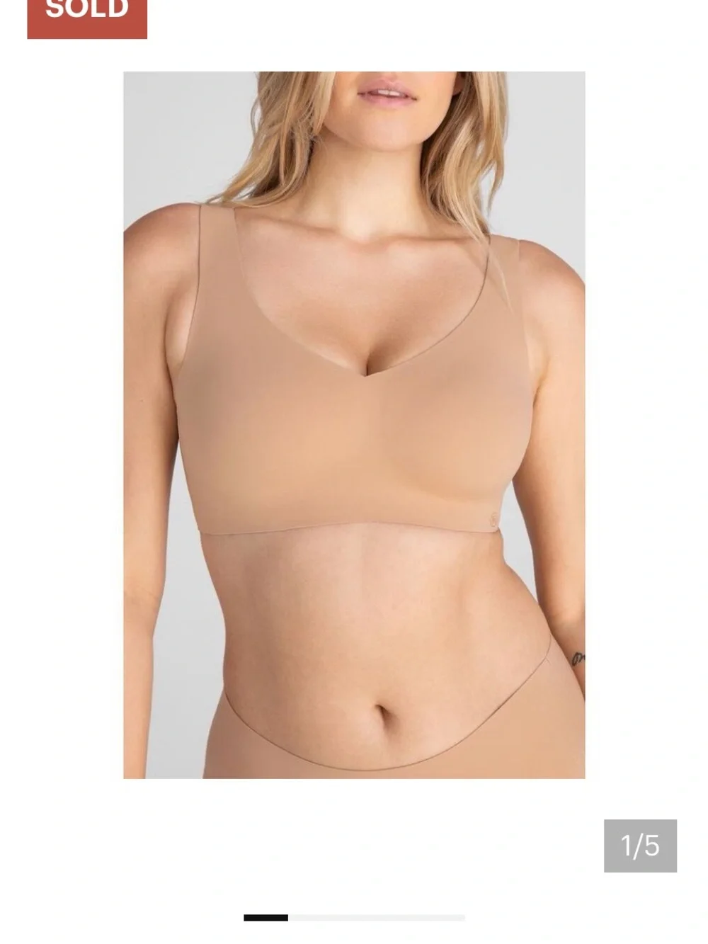 Honey Love V Neck Bra Sand L 38 B/C NWOT